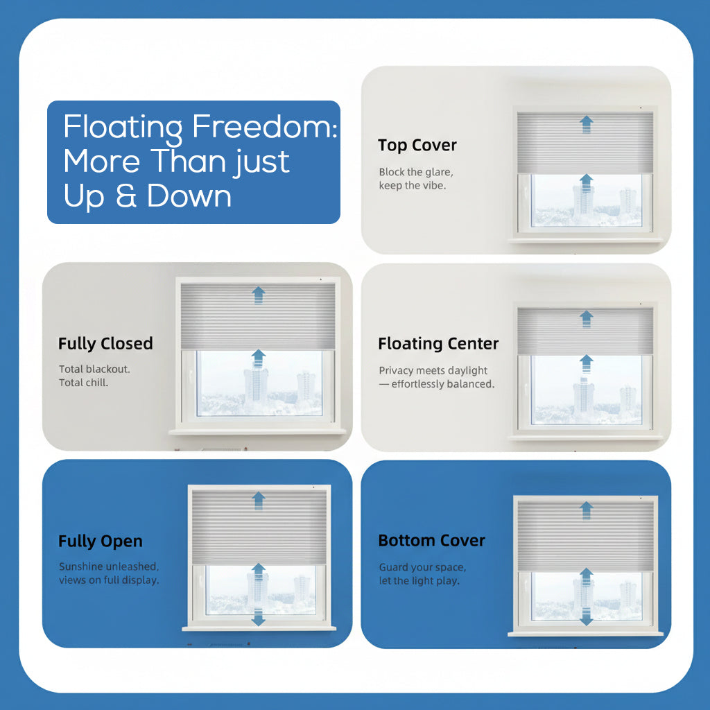 Smart Motorized Levitate Skylight Cellular Shades Hex