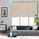 Smart Motorized Roller Shades 100% Blackout Linen