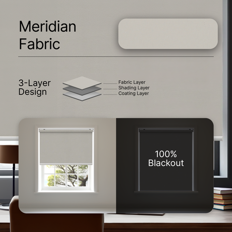 Smart Motorized Roller Shades 100% Blackout Meridian