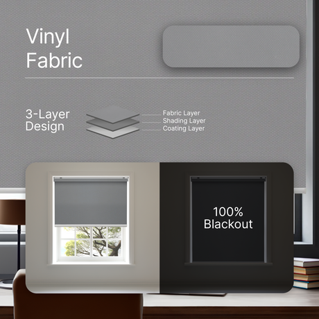 Smart Motorized Roller Shades 100% Blackout Vinyl