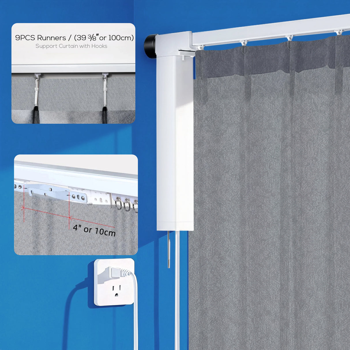 Motorized 90% Blackout Drapery Curtains Creama