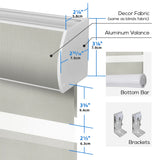 Smart Motorized 100% Blackout Zebra Shades 95mm Slate