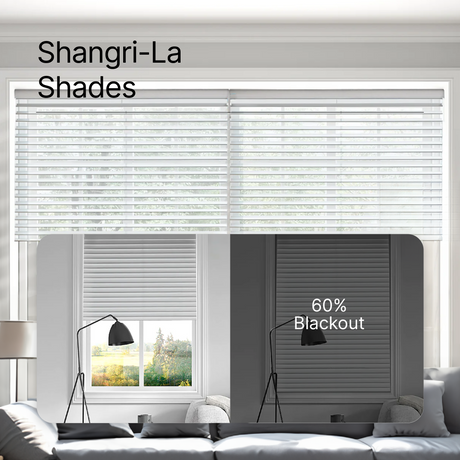 Smart Motorized Shangri-La Sheer Shades 60% Blackout