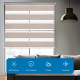 Smart Motorized Dual Zebra Shades 60% Blackout 95mm