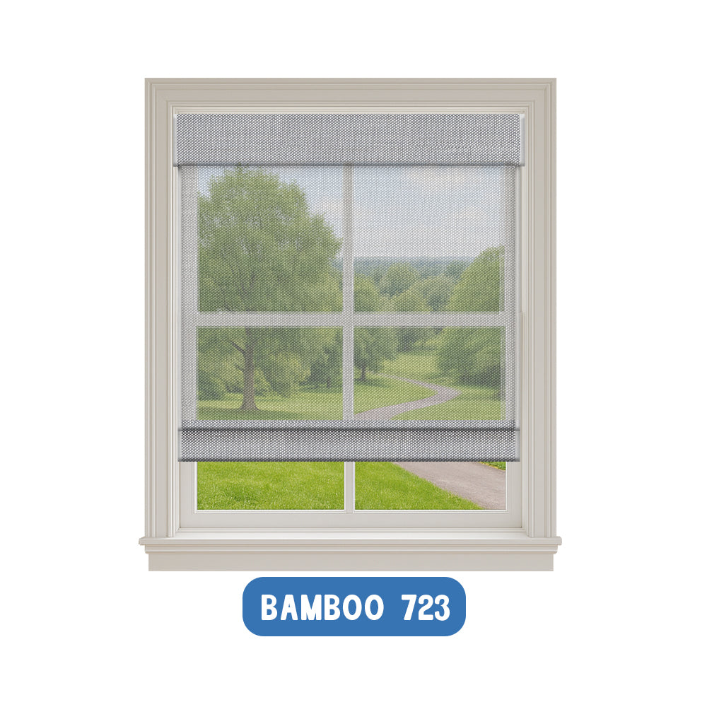 Smart Motorized Woven Wood Shades – 50% Light Filtering Viaura