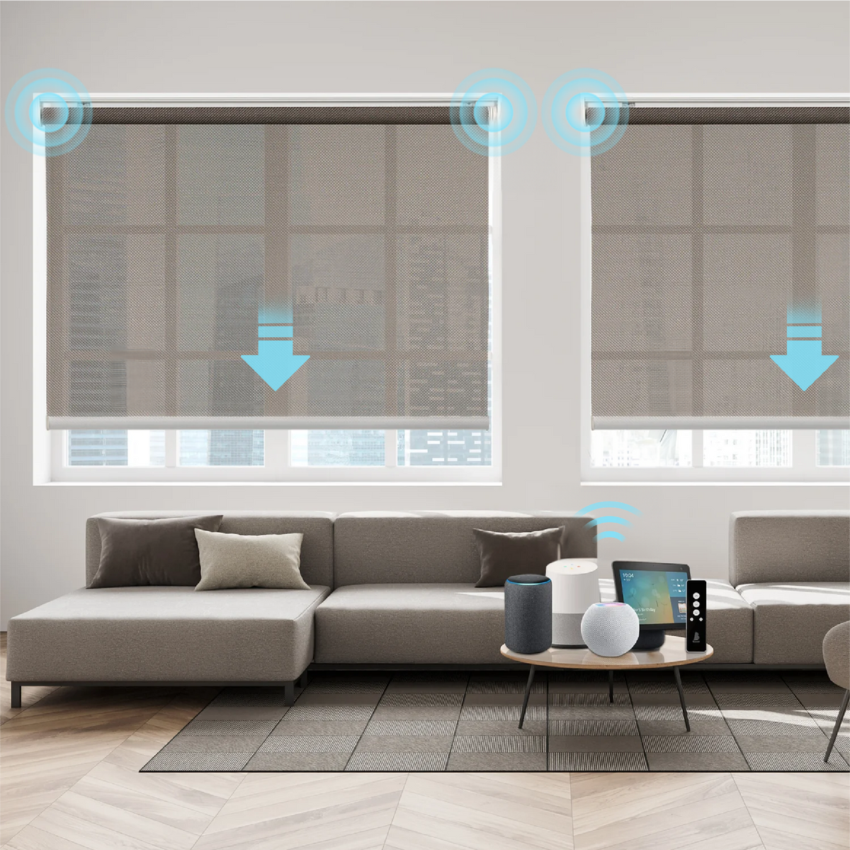 Smart Motorized Solar Shades Light Filtering 5% Openness – BEASEN